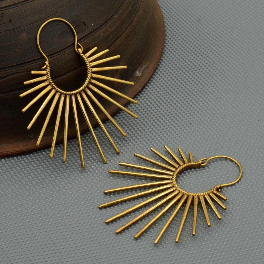 Gold Sunburst Earrings